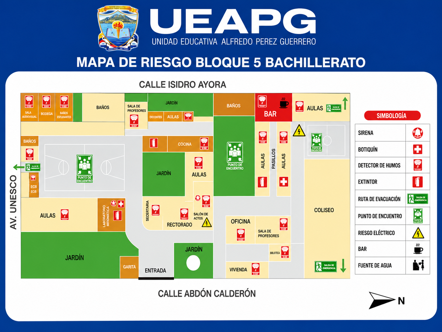 Mapa de riesgo de la Sede 1 UEAPG